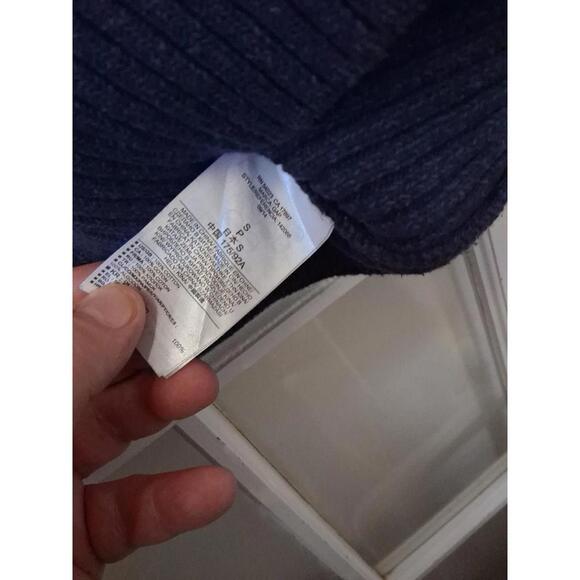 GAP Womens Sweater Size S Navy And Gray Striped Long Sleeve Pullover - Picture 3 of 4